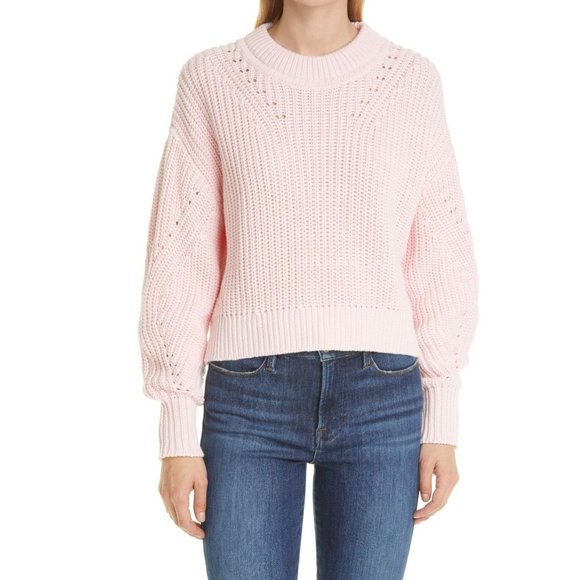 La Ligne Sweaters - NWD LA LIGNE Size S Normandy 100% Cotton Sweater Pale Pink MSRP $195